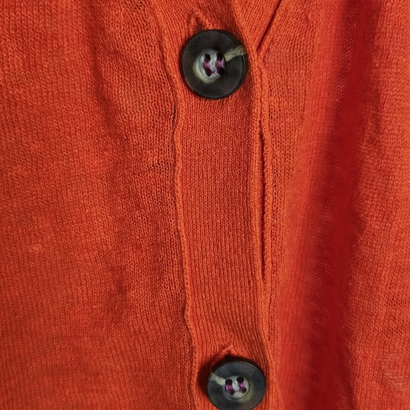 Anthropologie Moth Long Sleeve Button Up V-Neck Cardigan Size Slits Size Large - Picture 4 of 16